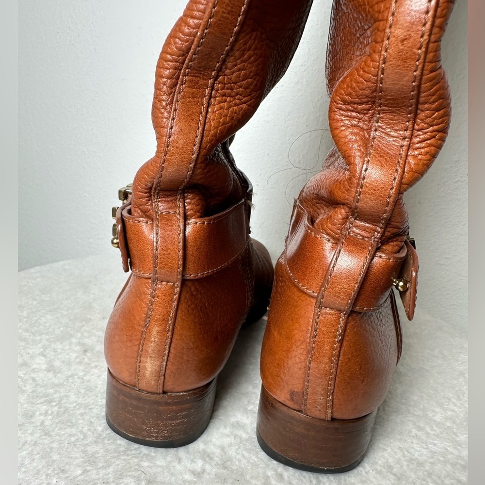 Tory Burch Brown Leather Tall Riding Boots in Size 7.5 - Picture 6 of 17